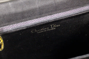 CHRISTIAN DIOR black crocodile skin shoulder bag