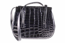LOEWE black crocodile skin shoulder bag