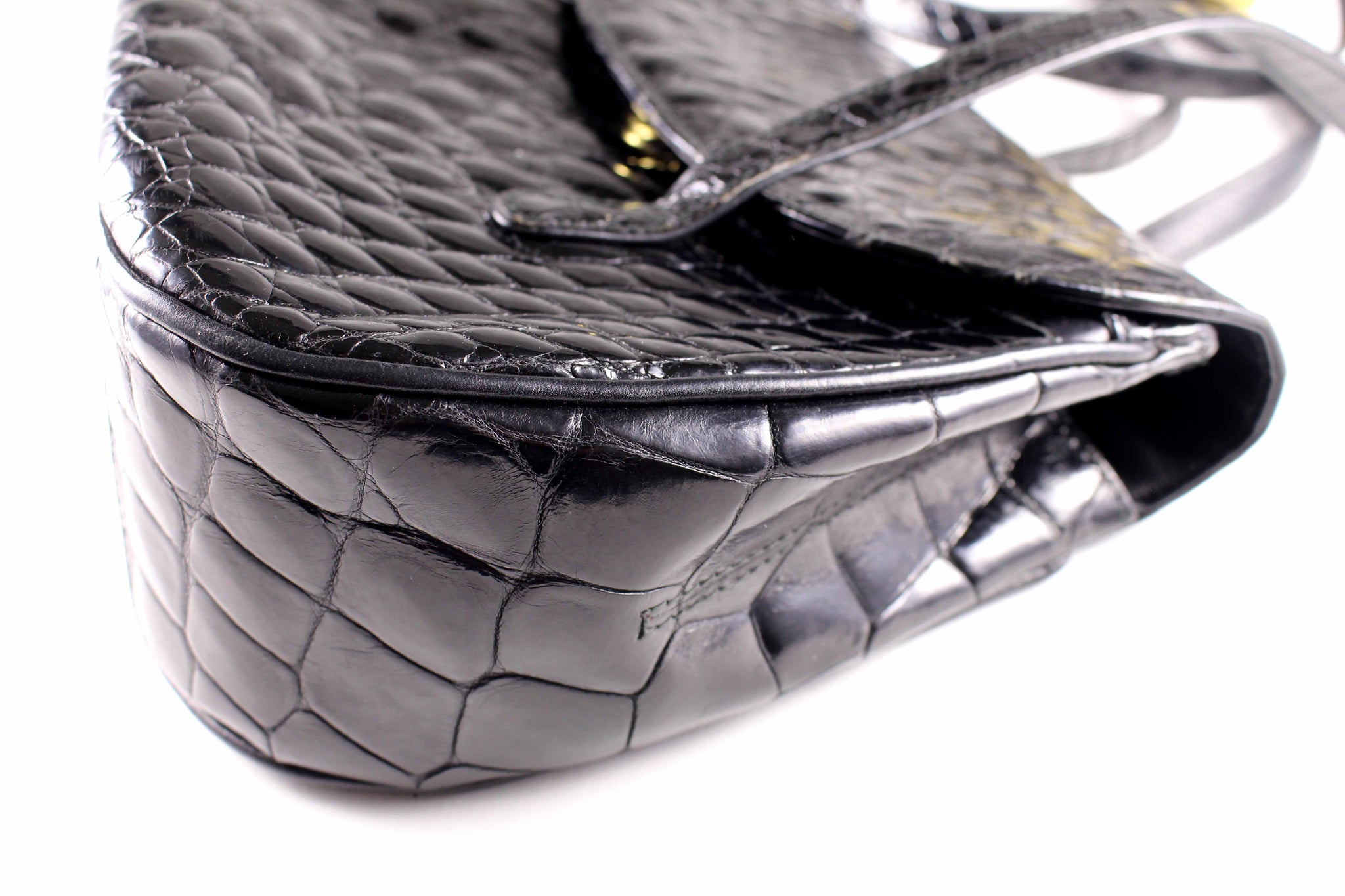 LOEWE black crocodile skin shoulder bag – Vintage Carwen