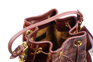 Bol-Perdix patchwork crocodile skin handbag