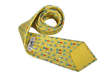 HERMÈS vegetables yellow silk tie