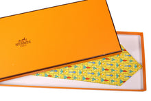 HERMÈS vegetables yellow silk tie