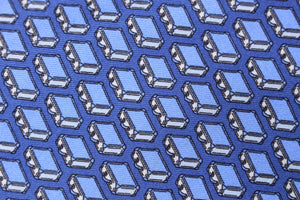 HERMÈS suitcase blue silk tie