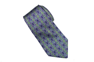 HERMÈS geometric green silk tie