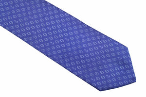 HERMÈS anchor blue heavy silk tie
