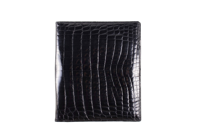 Black baby crocodile skin wallet