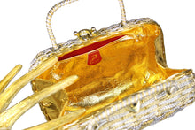 KORET woven golden and silver metal handbag