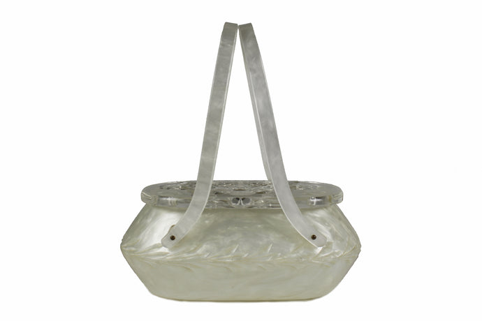 RIALTO marble white lucite handbag