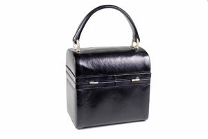 MORRIS MOSKOWITZ black leather box-purse
