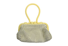 WHITING & DAVIS white mesh handbag with lucite handle