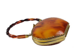 Lucite vanity purse shell tortoiseshell finish