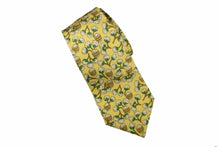 HERMÈS cotton plant yellow silk tie