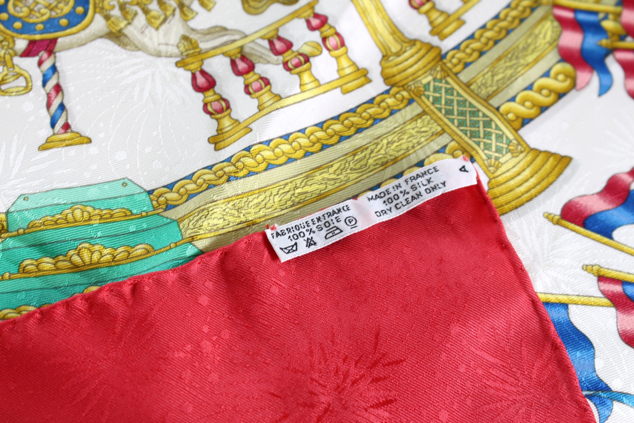 Red Hermes Luna Park Printed Silk Scarf Scarves