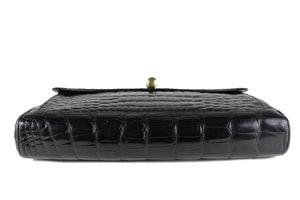 “i Santi” Black crocodile skin briefcase bag