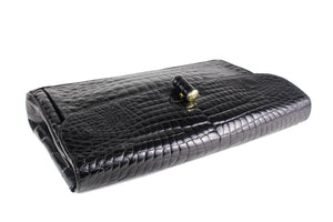 “i Santi” Black crocodile skin briefcase bag