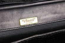 “i Santi” Black crocodile skin briefcase bag