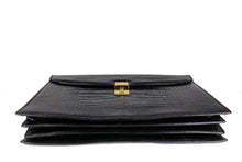 SCILPRA black crocodrile skin executive briefcase