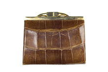 Tobacco crocodile skin coin purse