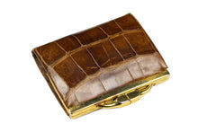 Tobacco crocodile skin coin purse