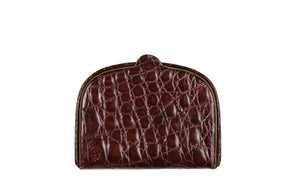 Brown crocodile skin change purse