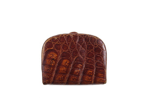 Brown crocodile skin change purse