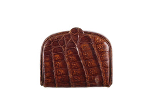 Brown crocodile skin change purse