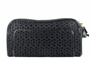 EMPORIO ARMANI black fabric embroidered handbag