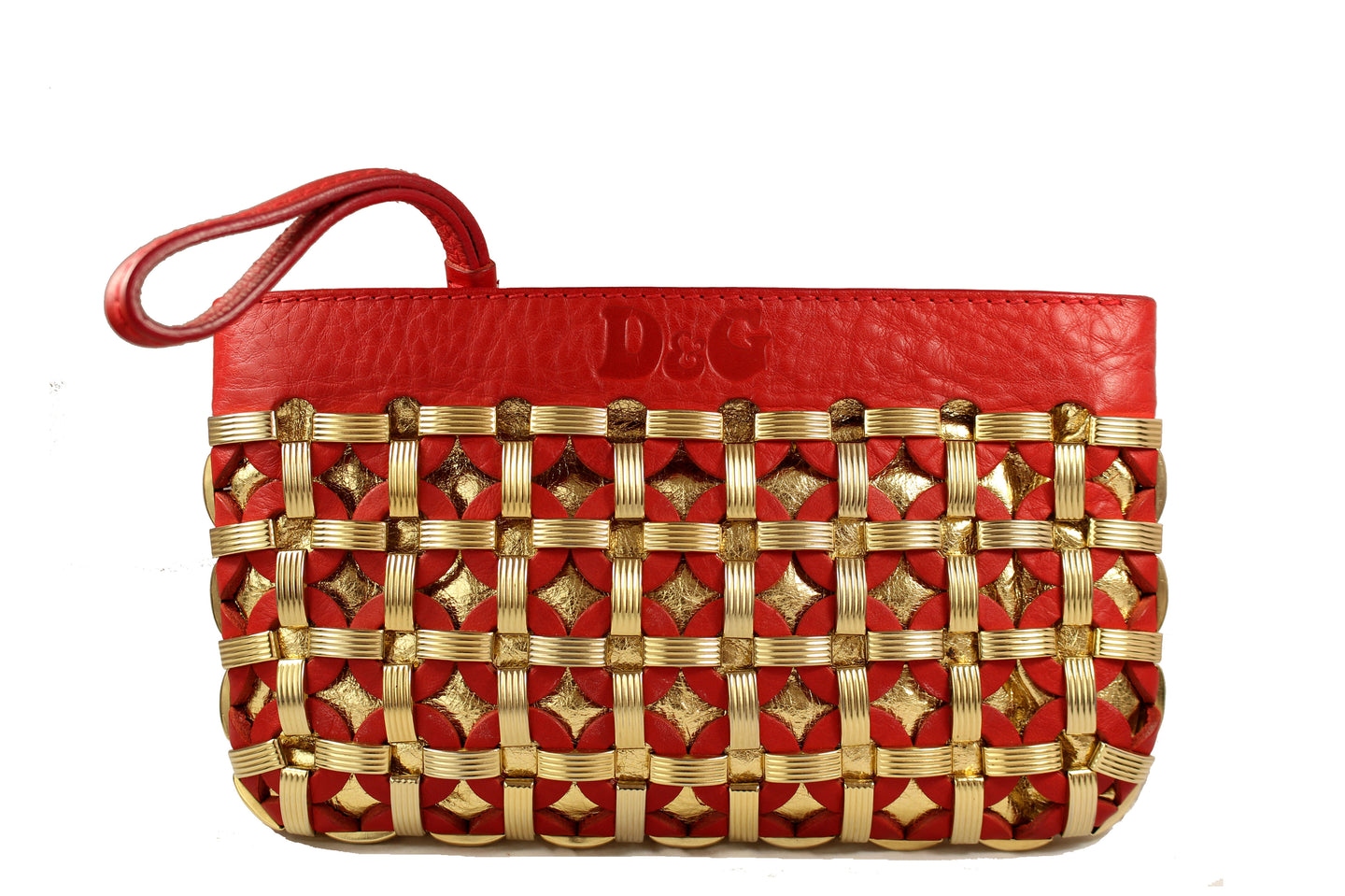 D&G, DOLCE & GABBANA golden rings red handbag