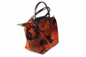 LONGCHAMP Le Pliage velvet burgundy handbag