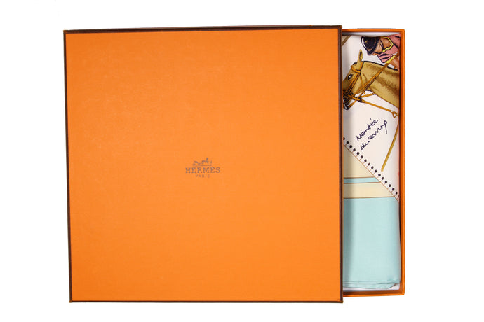 HERMÈS scarf “Hermès Cup Palm Beach” by Chantal de Crissey