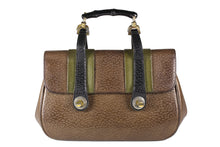 Peccary leather bamboo handle handbag