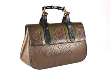 Peccary leather bamboo handle handbag