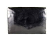 LOEWE black leather clutch purse with buckle