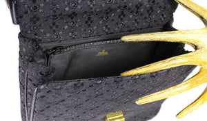 LOEWE black embroidered handbag