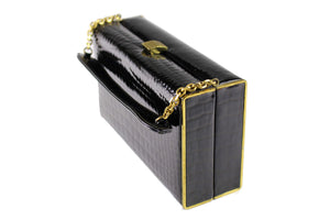 COBLENTZ embossed crocodile skin clutch