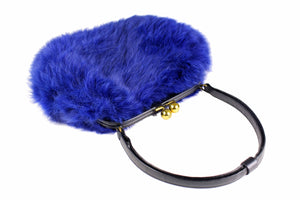 MORRIS MOSKOWITZ blue fur purse