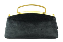 CHIMAS black velvet handbag with metal handles