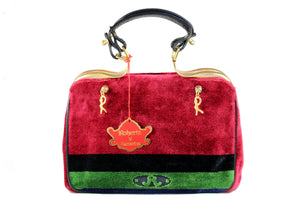ROBERTA DI CAMERINO red velvet caravel handbag