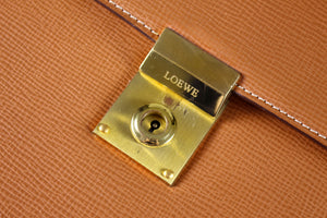 LOEWE tan leather executive briefcase