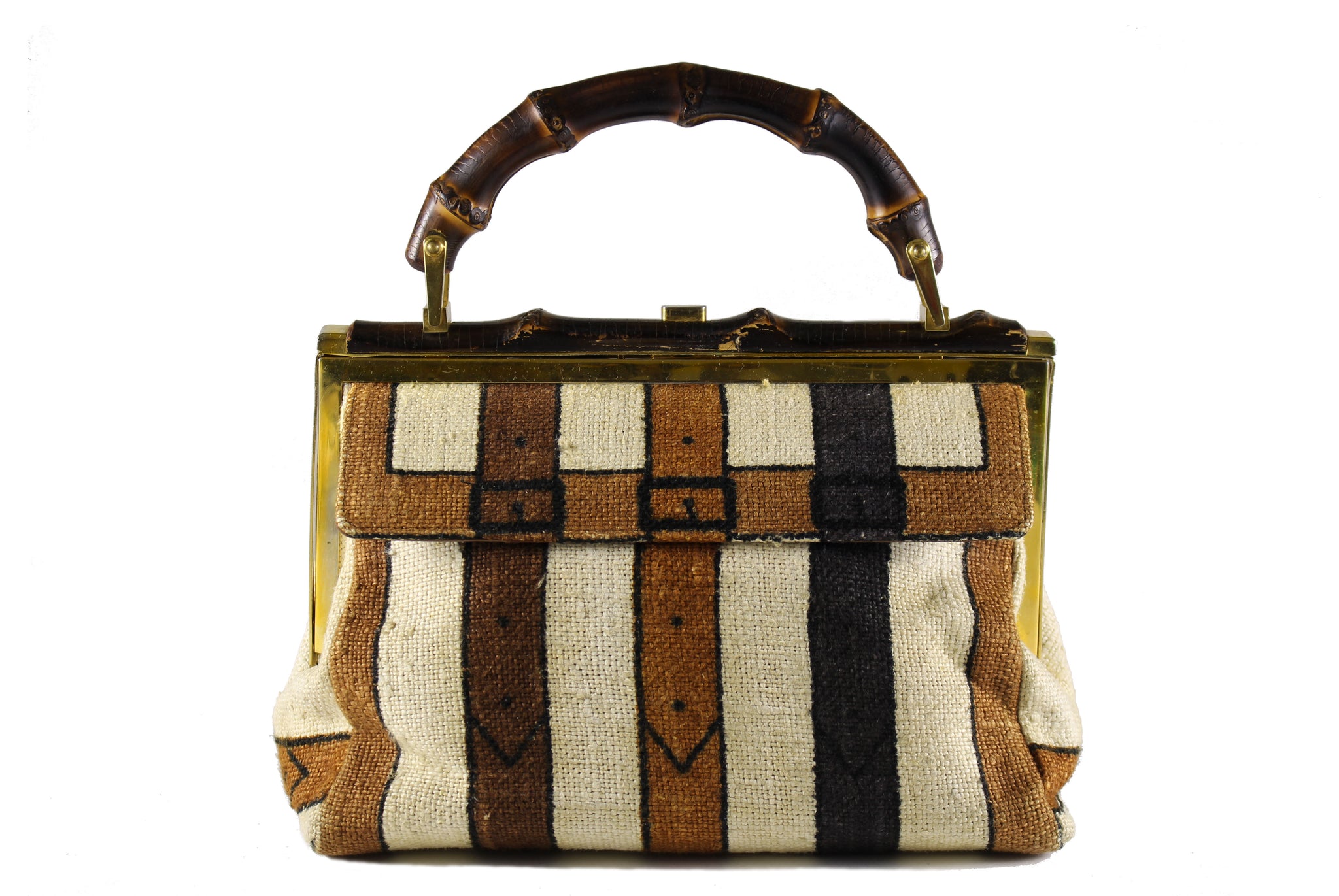 ROBERTA DI CAMERINO fabric bag with bamboo handle – Vintage Carwen