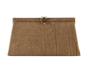 LOEWE brown nubuck clutch