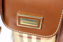 BURBERRY check canvas and leather shoulder bag