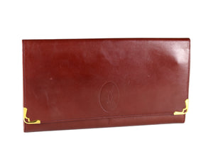 CARTIER large leather wallet burgundy
