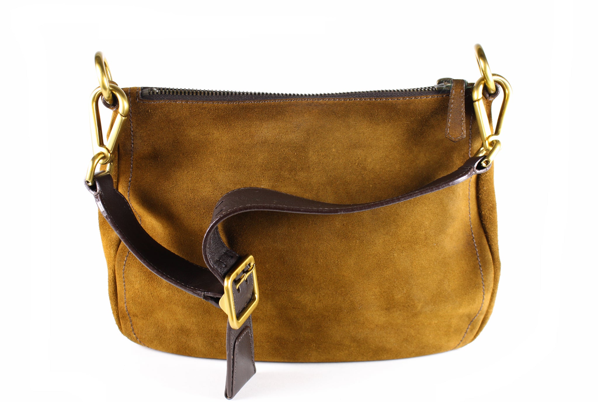 PRADA brown suede hobo shoulder bag – Vintage Carwen