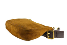 PRADA brown suede hobo shoulder bag