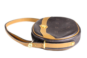 CHRISTIAN DIOR honeycomb canvas circular handbag