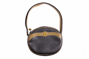 CHRISTIAN DIOR honeycomb canvas circular handbag