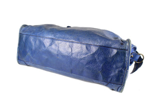BALENCIAGA blue leather City bag