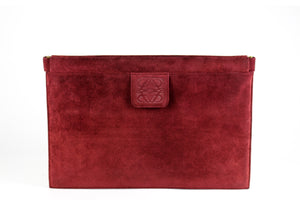 LOEWE burgundy suede pochette