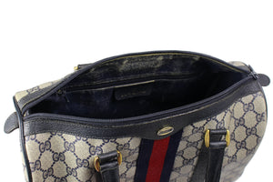 GUCCI Boston blue monogram canvas bag